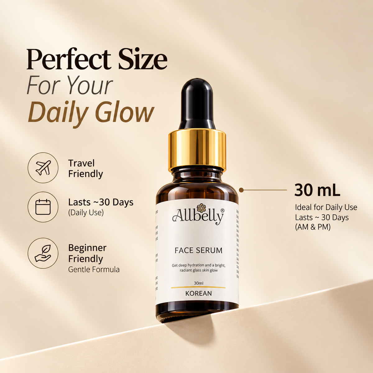 Allbelly KOREAN FACE SERUM - 30ml